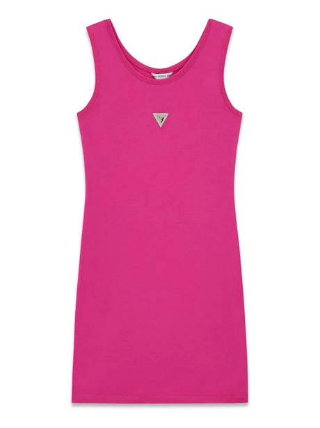 Vestito Guess STRETCH JERSEY TANK midi in misto cotone Bambina - Fuxia