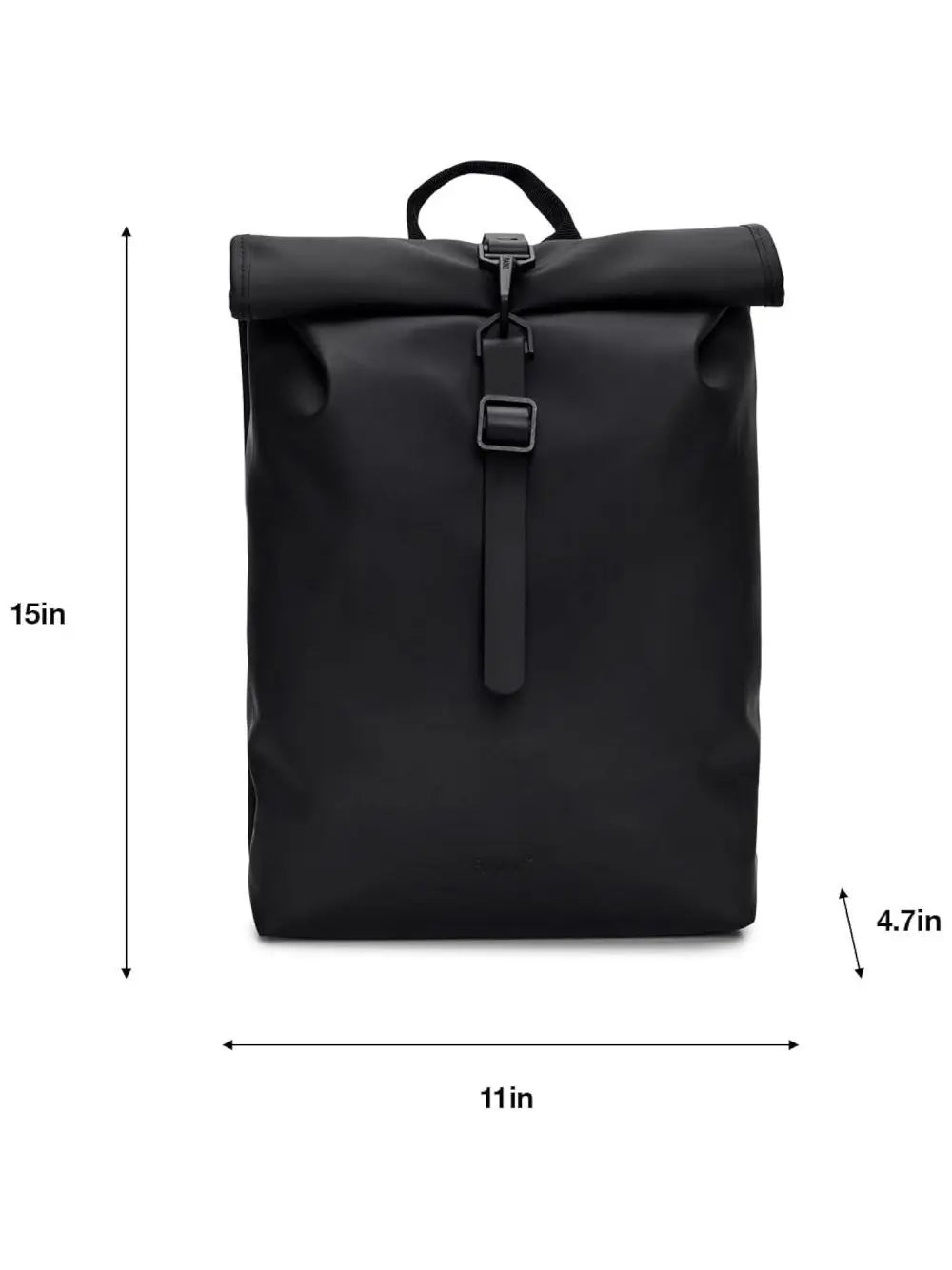 Zaino Rains Rolltop Rucksack Mini Unisex - Nero