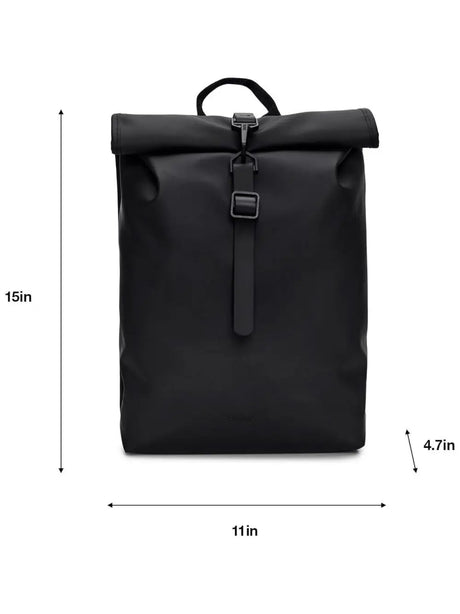 Zaino Rains Rolltop Rucksack Mini Unisex - Nero
