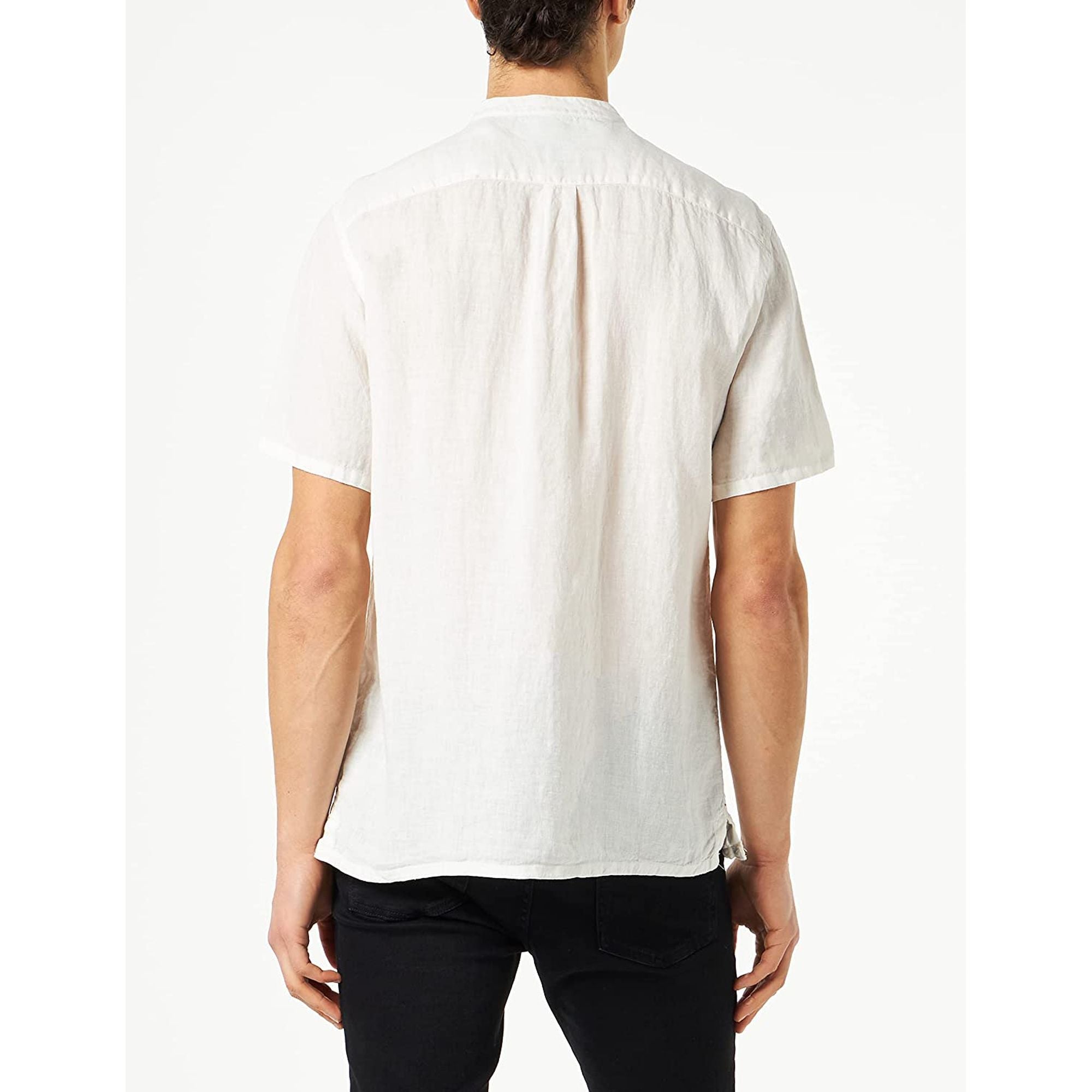 Camicia TOMMY HILFIGER Uomo LINEN MANDARIN RF SH Bianco