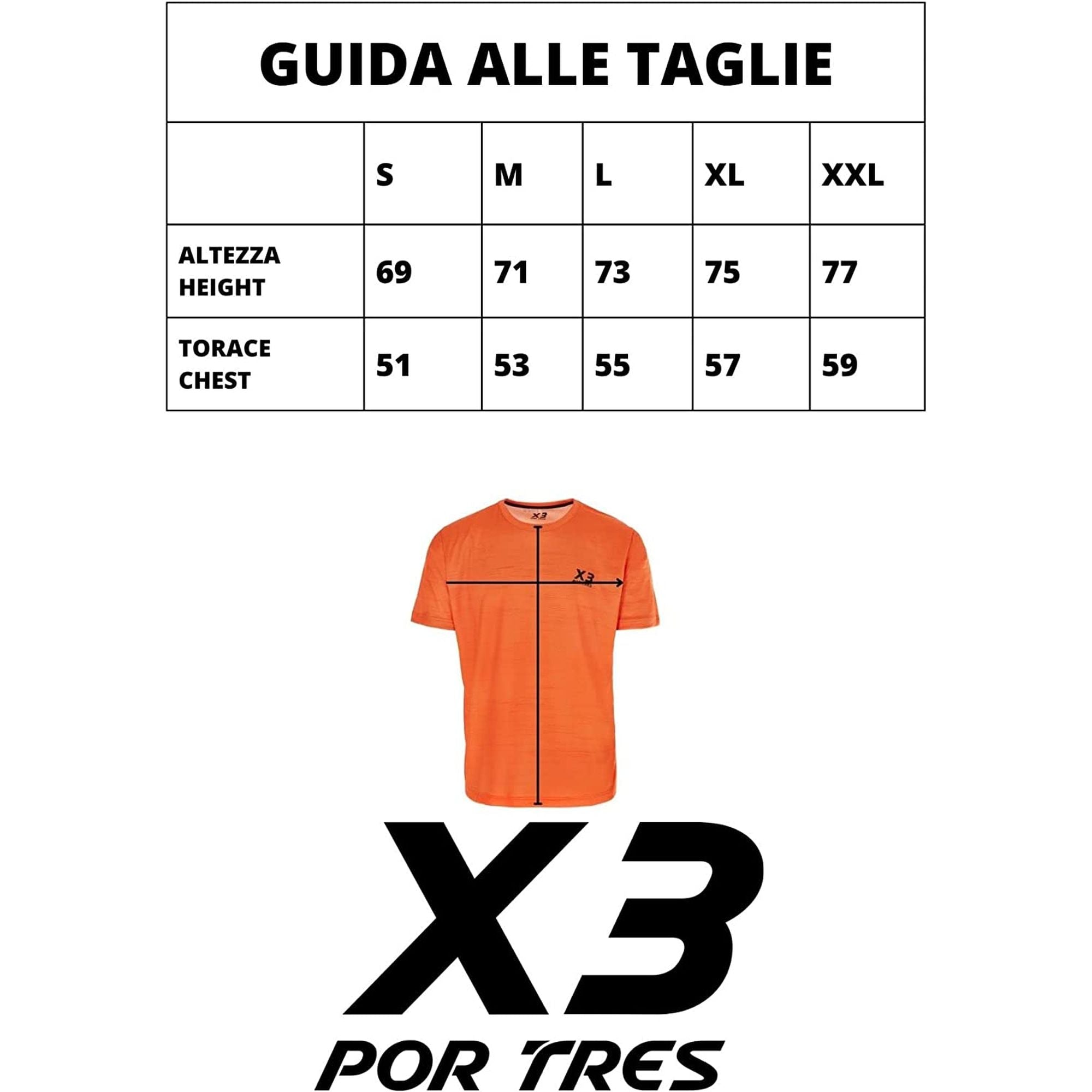 T-shirt Sportiva X3PORTRES Uomo marbella Nero