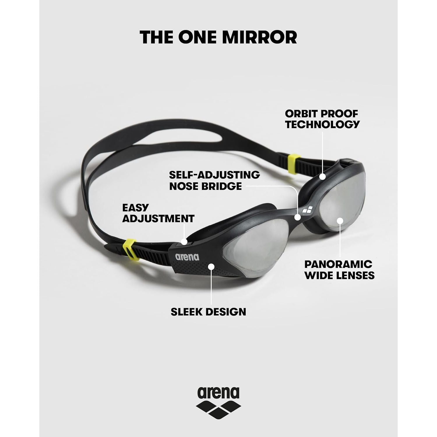 Glasses - ARENA Unisex the one mirror goggles Black