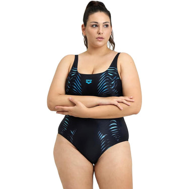 ARENA Women's Sports Swimsuit imprint swimsuit u back b Black