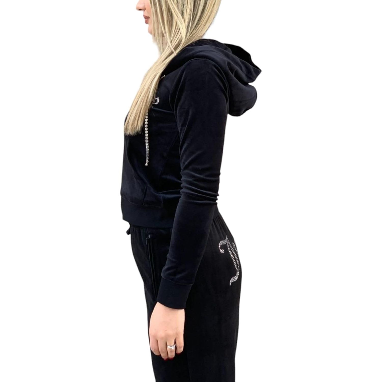 Felpa JUICY COUTURE Donna diamante trim robert Nero