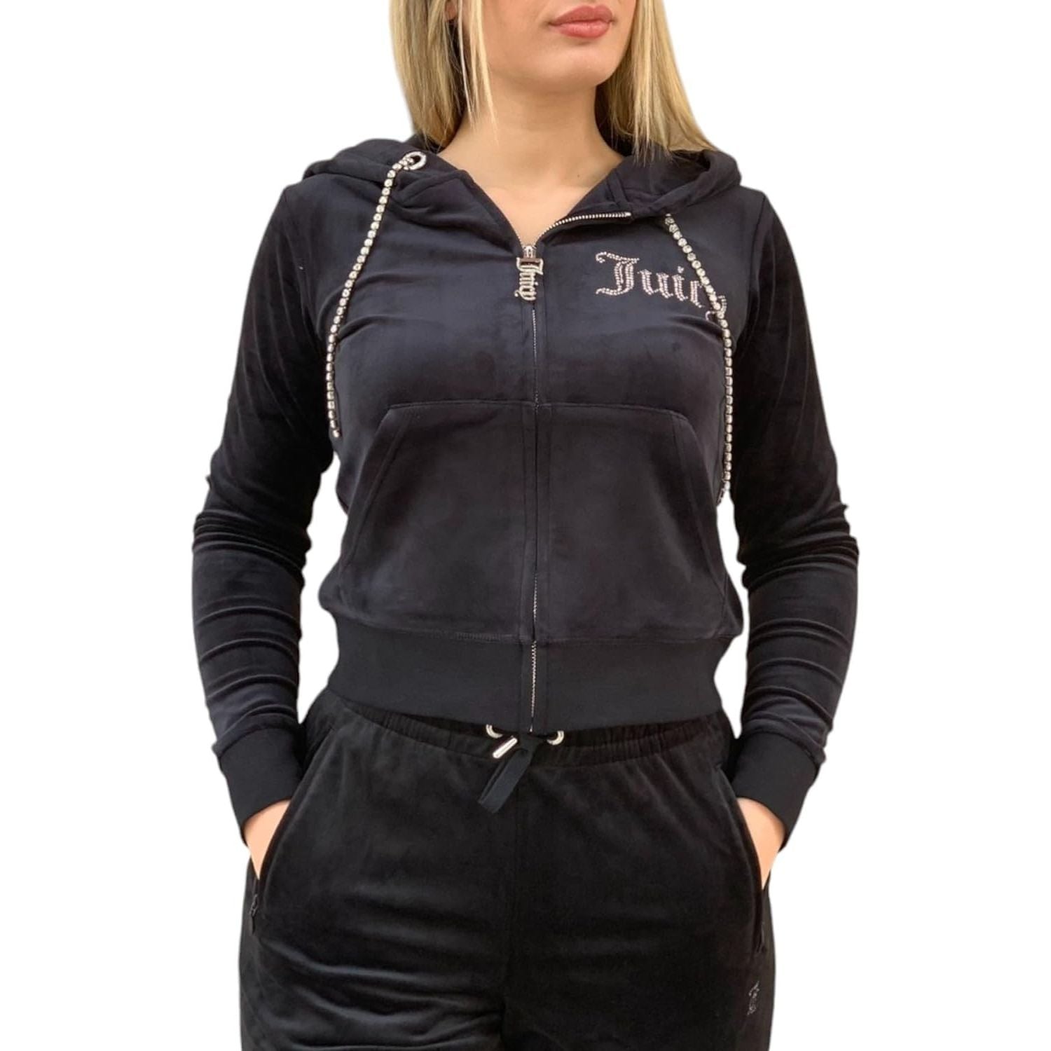 Felpa JUICY COUTURE Donna diamante trim robert Nero