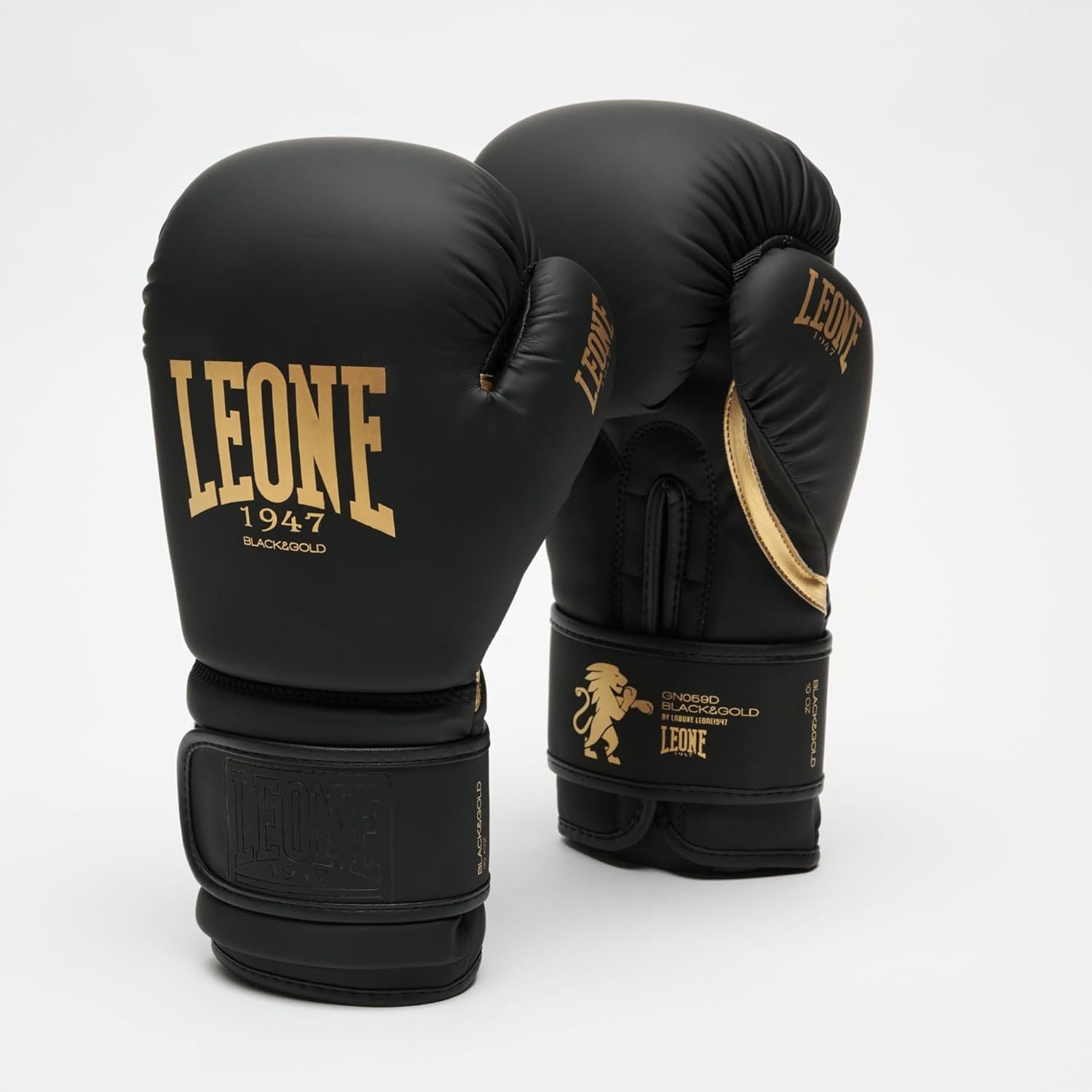 Guanti Sportivi LEONE Unisex boxe black&gold10oz Nero