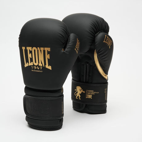 Guanti Sportivi LEONE Unisex boxe black&gold10oz Nero