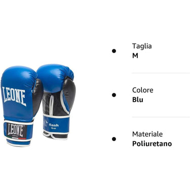 LEONE Unisex Flash Boxing Sports Gloves 10ozm Blue