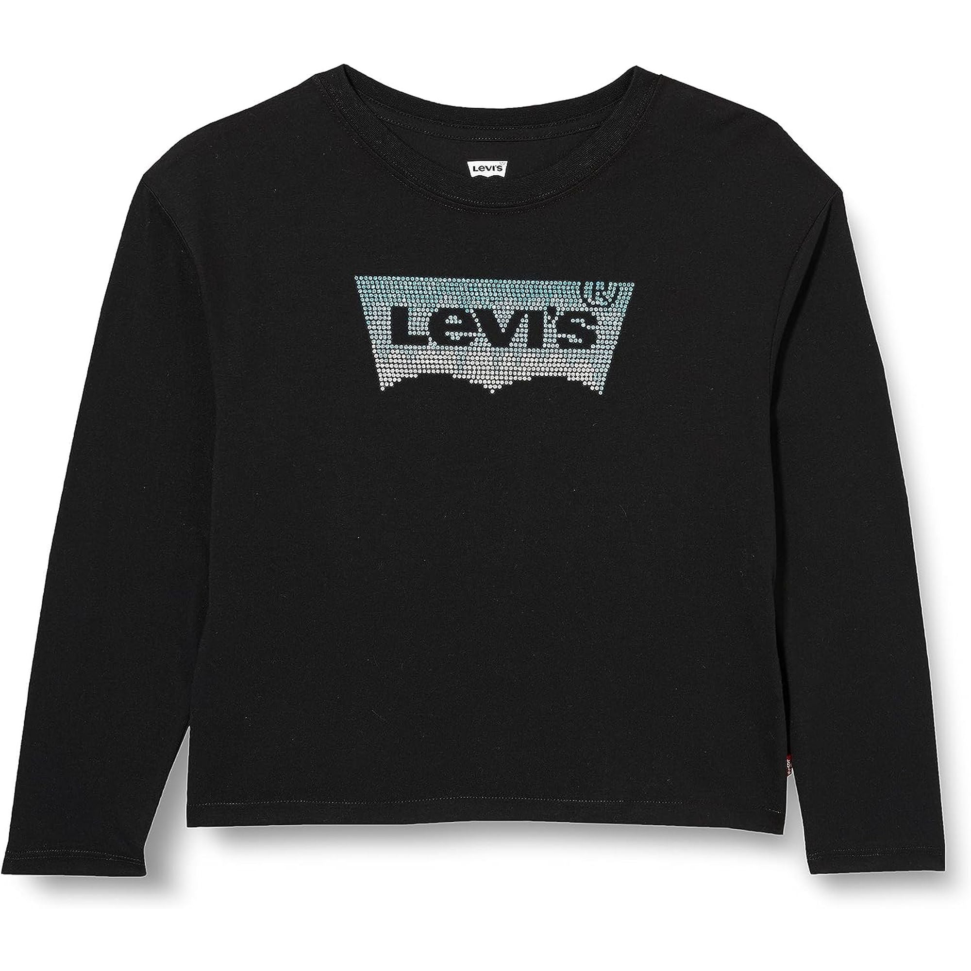 T-shirt LEVIS Bambina MEET AND GREET GLITTER BAT Nero