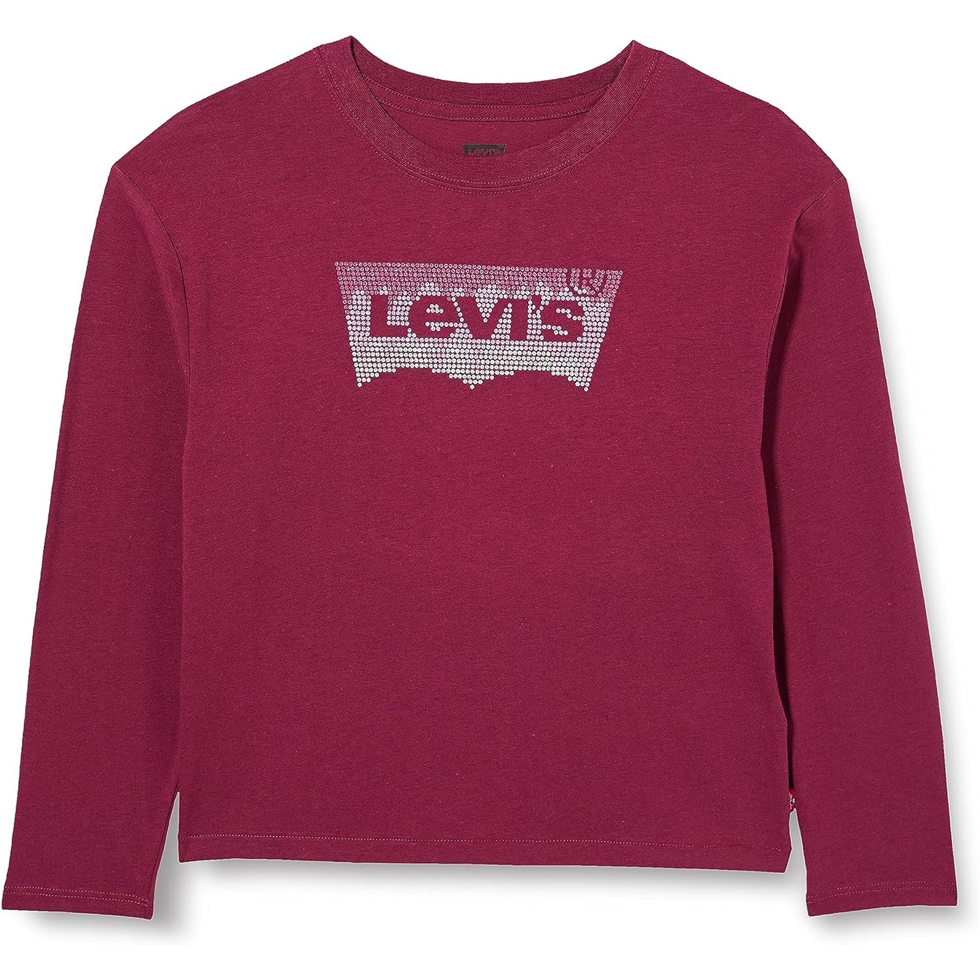 T-shirt LEVIS Bambina MEET AND GREET GLITTER BAT Bordeaux