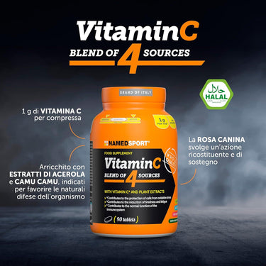Integratori NAMEDSPORT Unisex vitamin c blend of 4 sources Arancione