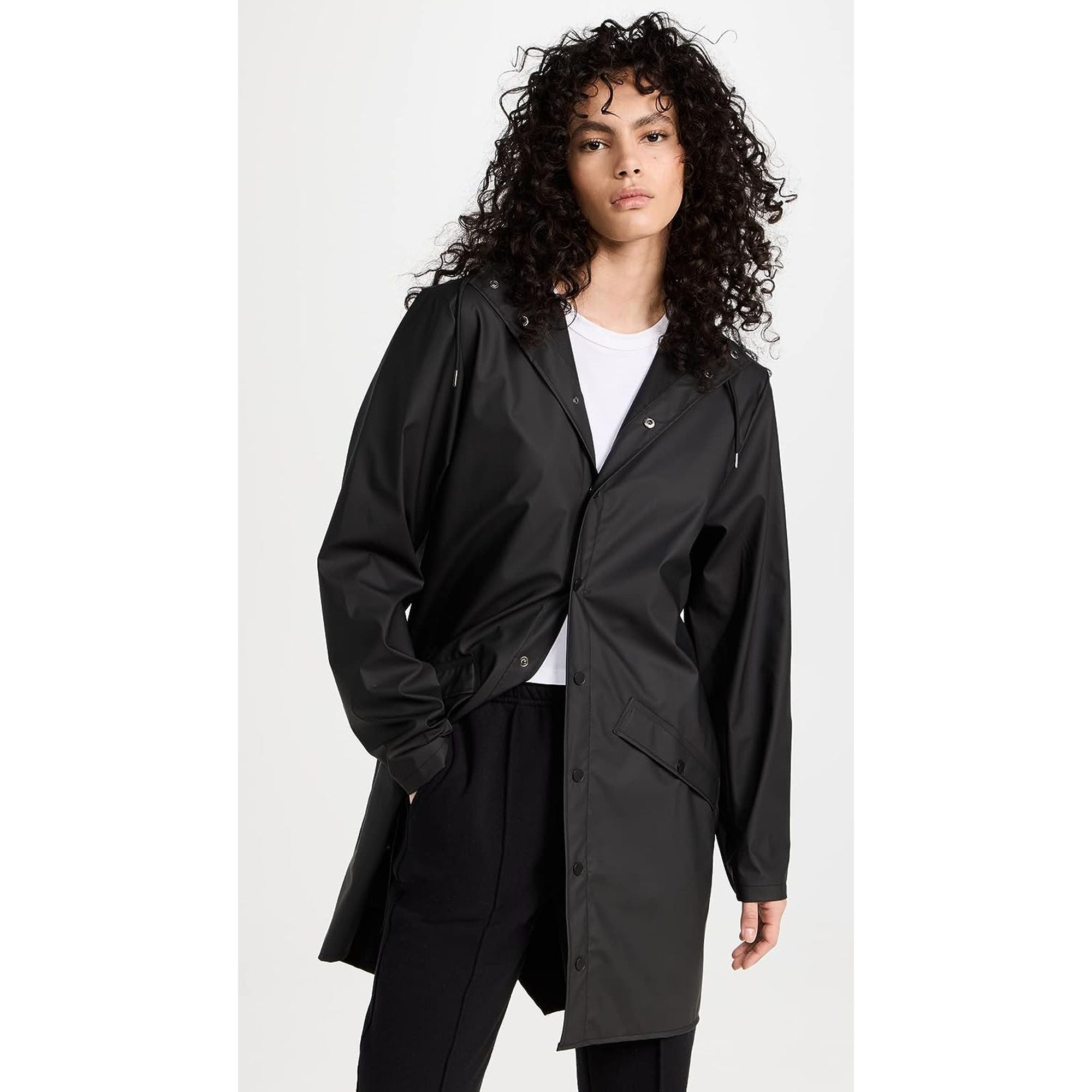 Impermeabile RAINS Long Jacket Nero