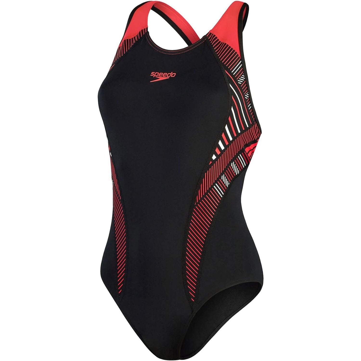 SPEEDO Women's Sports Costume PLACEMENT LANEBACK Black