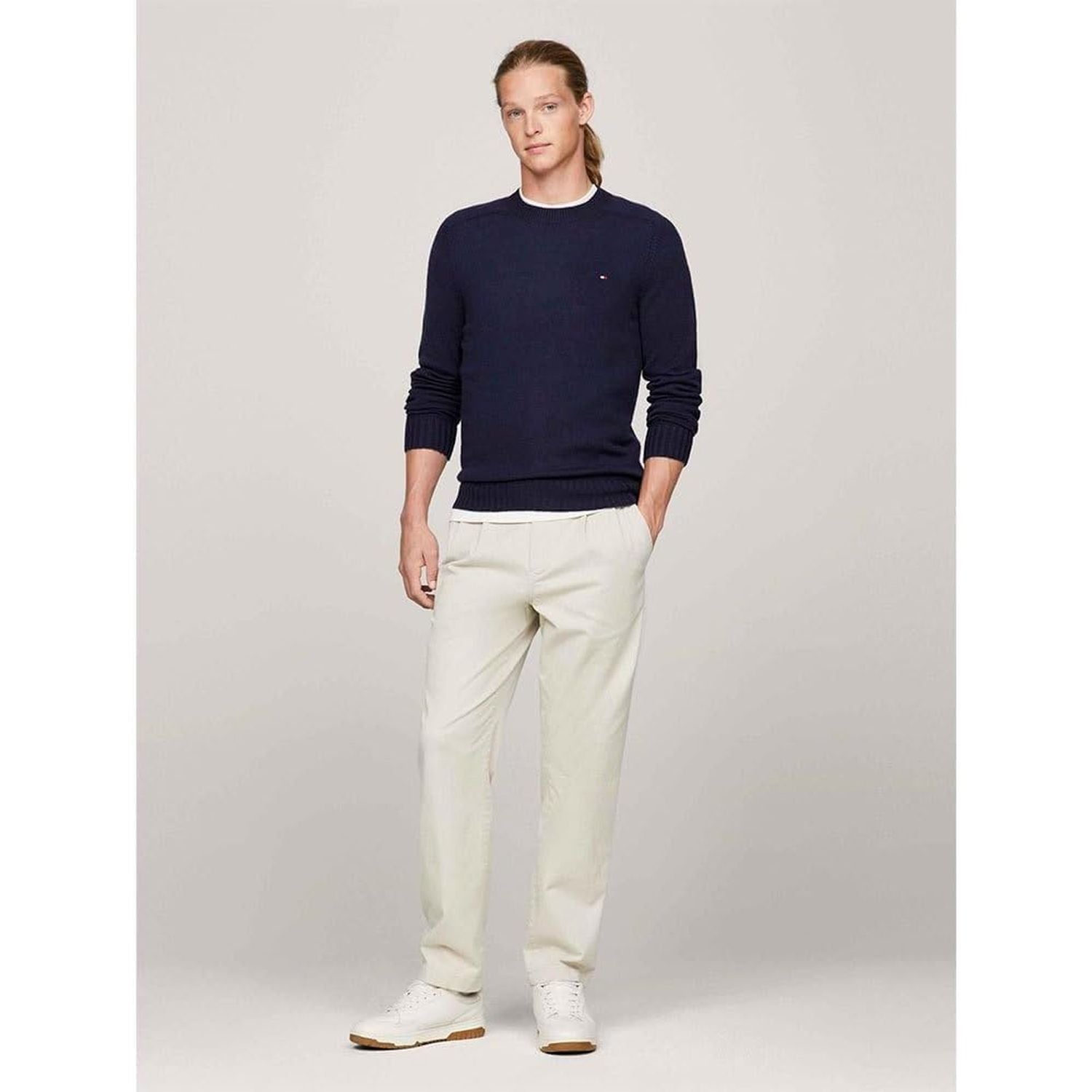 Pullover TOMMY HILFIGER Uomo MULTI HTR MERINO CRE Blu