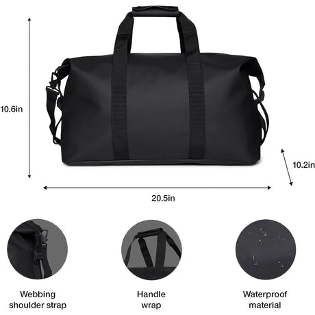 Borsa RAINS Unisex hilo weekend bag Nero
