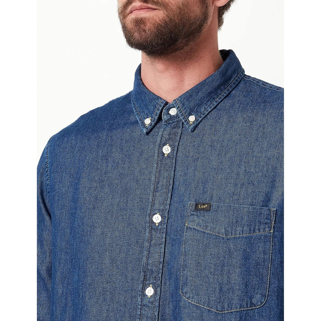 Camicia LEE Uomo button down mid stone Denim