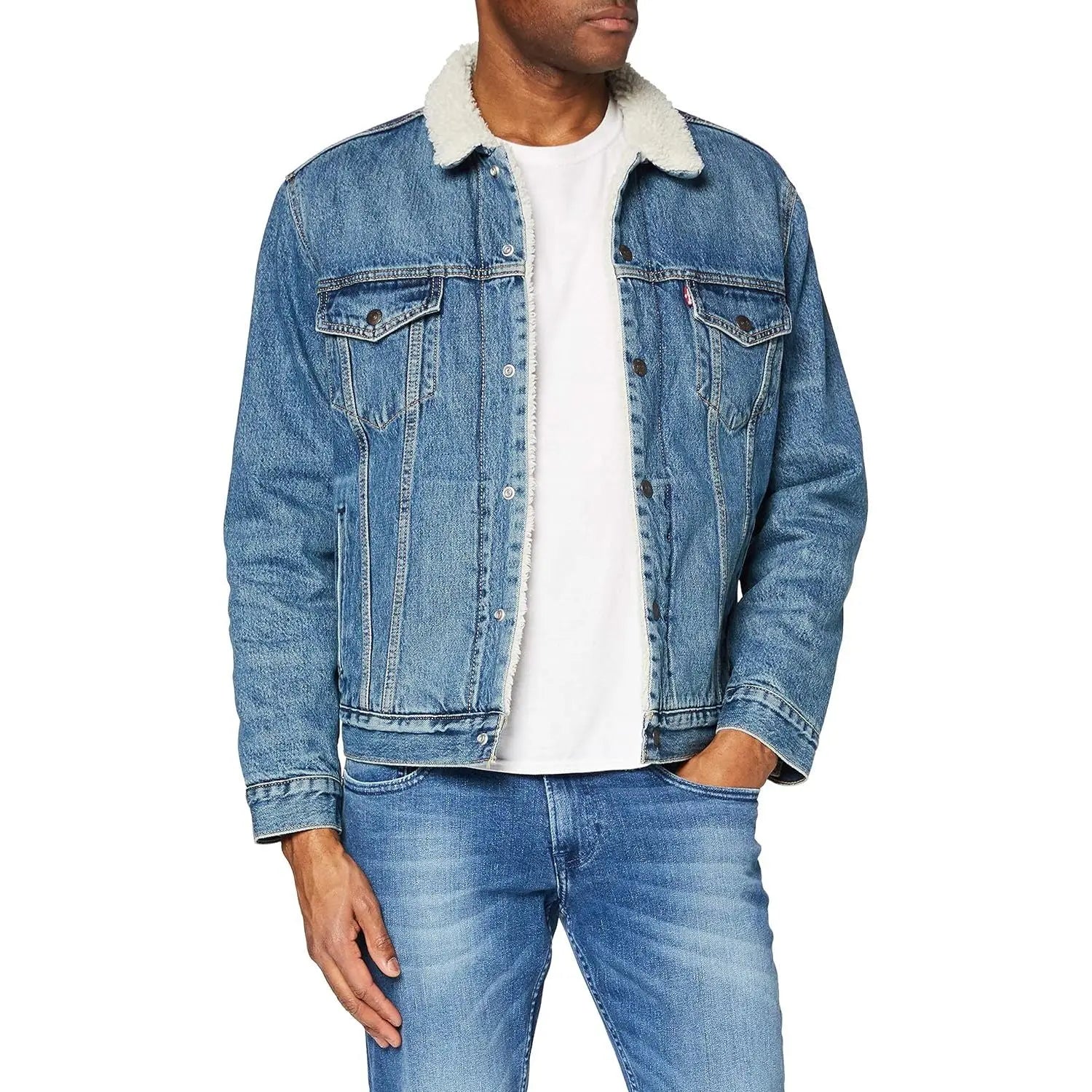 Giubbotto LEVIS Uomo TYPE 3 SHERPA TRUCKER FABLE SHERPA TRUCK Denim