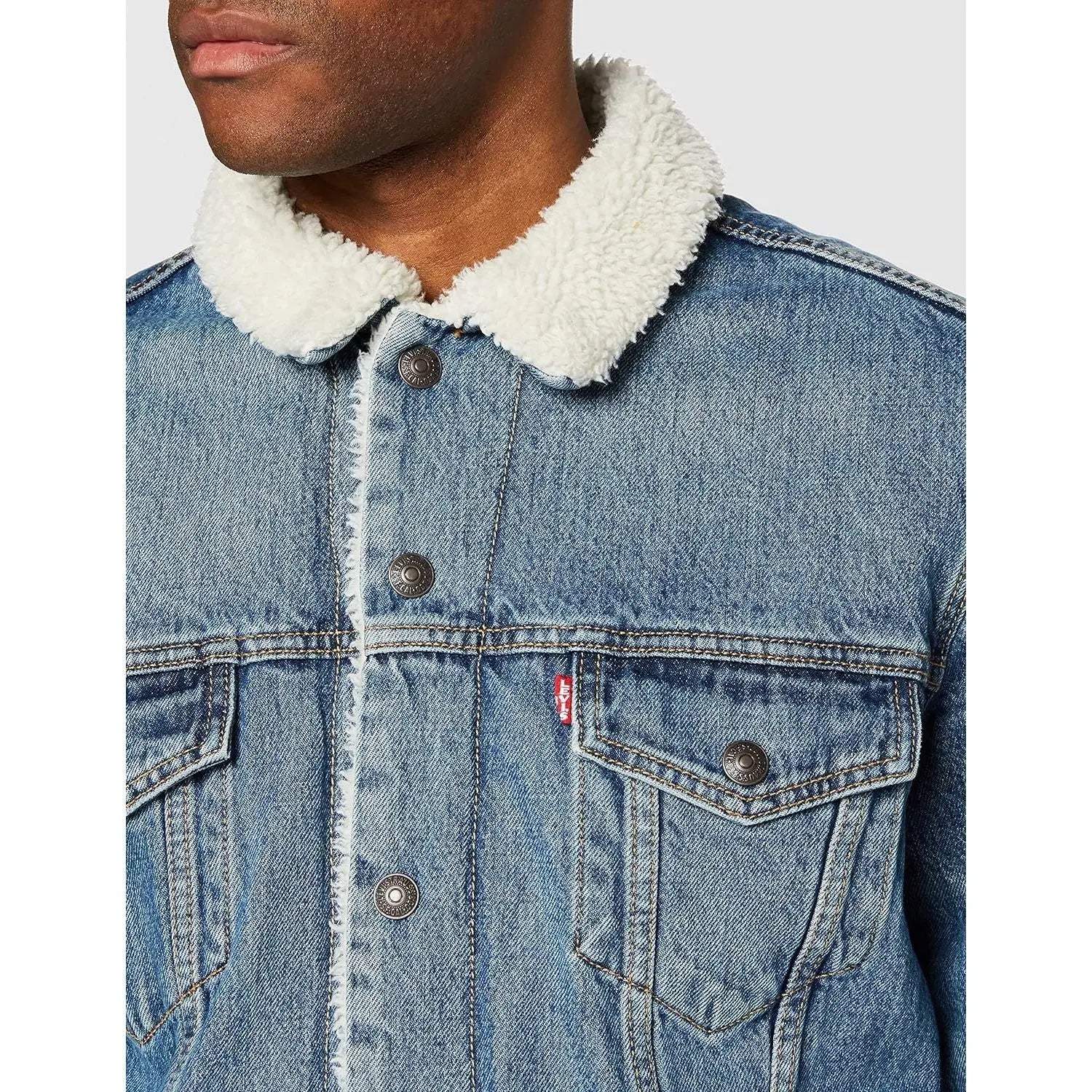 Giubbotto LEVIS Uomo TYPE 3 SHERPA TRUCKER FABLE SHERPA TRUCK Denim