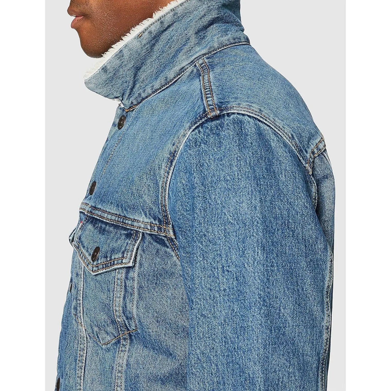 Giubbotto LEVIS Uomo TYPE 3 SHERPA TRUCKER FABLE SHERPA TRUCK Denim