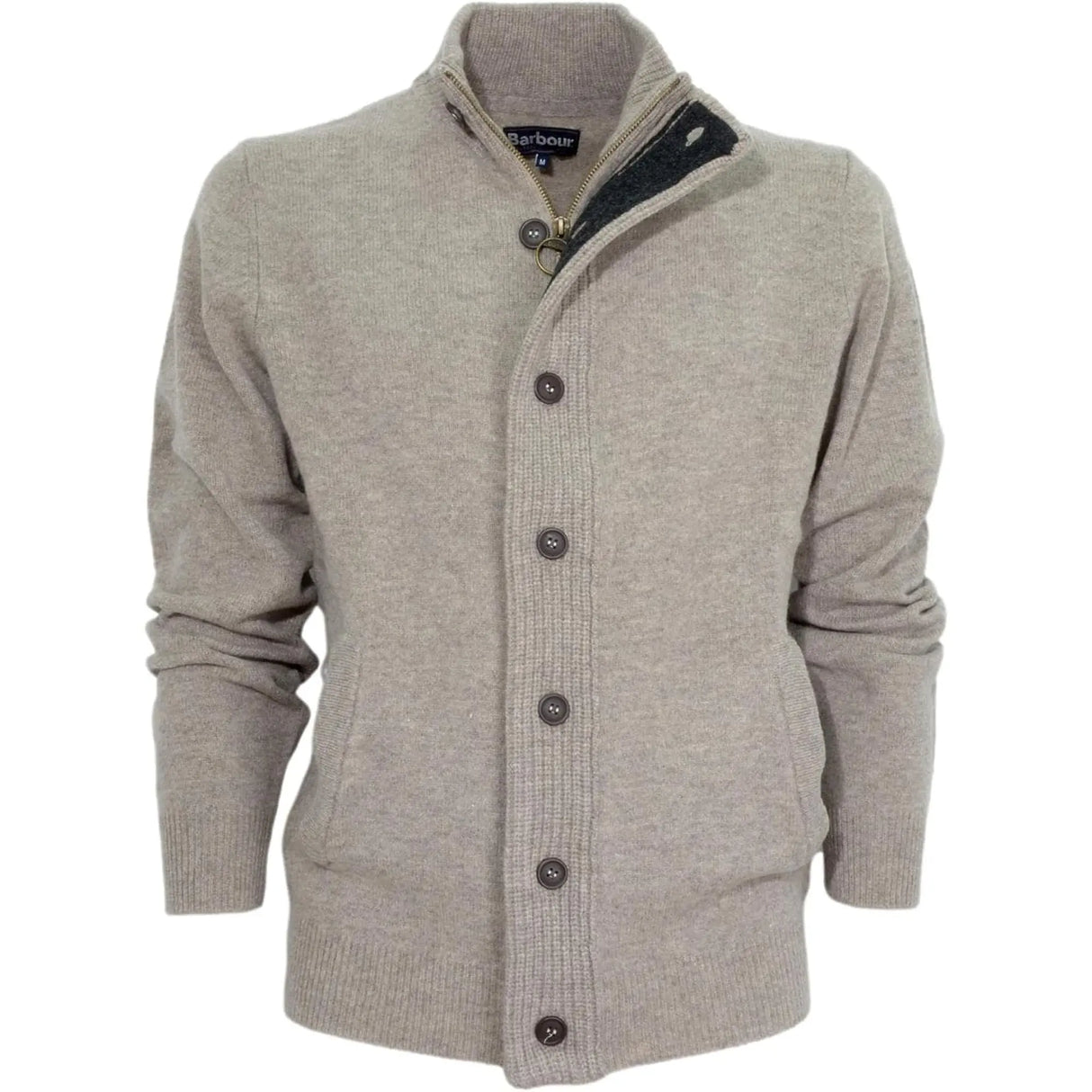 Pullover BARBOUR Uomo essential patch zip Beige