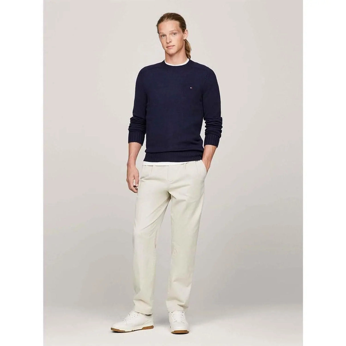 Pullover TOMMY HILFIGER Uomo MULTI HTR MERINO CRE Blu